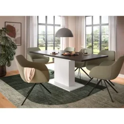 Rootz Living Matbord>Rootz utdragbart matbord - Imitation White & Grey - Space Saving - Chipboard Material - 150-190 cm x 76 cm x 80 cm