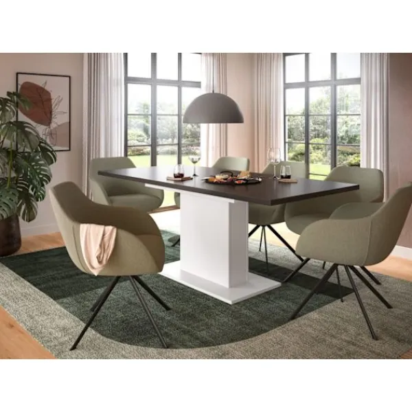 Rootz Living Matbord>Rootz utdragbart matbord - Imitation White & Grey - Space Saving - Chipboard Material - 150-190 cm x 76 cm x 80 cm