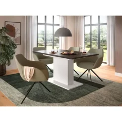 Rootz Living Matbord>Rootz utdragbart matbord - Imitation White & Grey - Space Saving - Chipboard Material - 150-190 cm x 76 cm x 80 cm