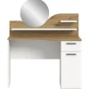 Rootz Living Sminkbord>ROOTZ Vanity toalettbord toalettbord kosmetiskt bord - ek nb - vit nb - 1 låda - 1 dörr - 2 hyllor - modulär design - fsc certifierad - 110 cm x 135 c | Fyndiq
