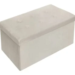 Rootz Living Kistor & Koffertar>Rootz Velvet Storage Pall - Vikbar ottoman - Stor kapacitet - Stabil ram - 76cm x 38cm x 37,5cm