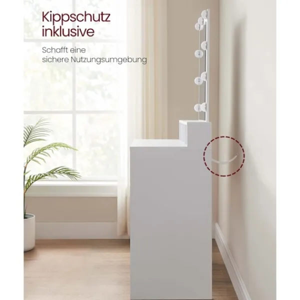Rootz Living Sminkbord>Rootz White Chipboard Sminkbord - Sminkbord - Sminkbord - Rymlig förvaring - Robust konstruktion - Enkel montering - 40cm x 100cm x 145cm