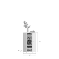 Rootz Living Skåp>Rootz Wood Material High -Gloss White Shoe Chests - Entryway Furniture - Hallway Garderob - Hållbar produktion - 122 cm x 99 cm