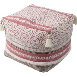 Sittpuffar>(Rosa) 1 st 18" x 18" x 16" Bohemisk Stoppade Dekorativ Lanthus-Lounge-Puf-Stolöverdrag med Stor T