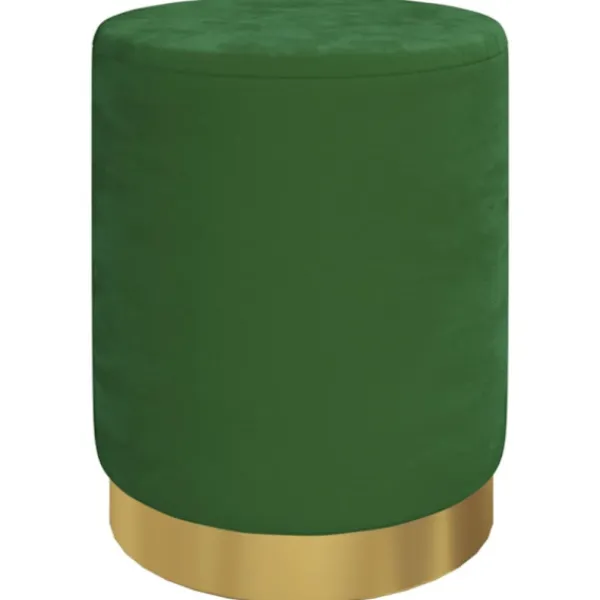 vidaXL Sittpuffar>Rund förvaringspall grön sammet 31 x 37 cm