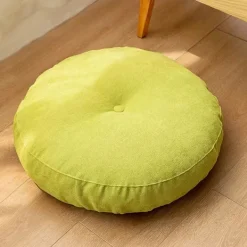 Sittpuffar>Rund golvkudde 55 cm, sittdyna klädd i 100% bomull extra fast tjock sittkudde vuxen stol/fåtölj/trädgårdsstol grön, C