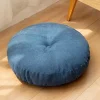 Sittpuffar>Rund golvkudde 42 cm, sittdyna klädd i 100% bomull extra fast tjock sittkudde vuxen stol/fåtölj/trädgårdsstol blå, A
