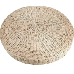 Sittpuffar>Rund Halm Stolsmatta Gräskudde Beige Handgjord Vävd Golvkudde Yogamatta Tatami Dekor 40x