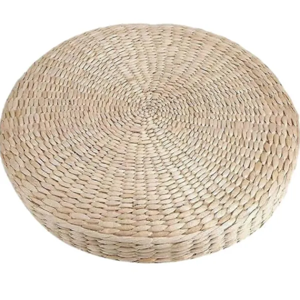 Sittpuffar>Rund Halm Stolsmatta Gräskudde Beige Handgjord Vävd Golvkudde Yogamatta Tatami Dekor 40x