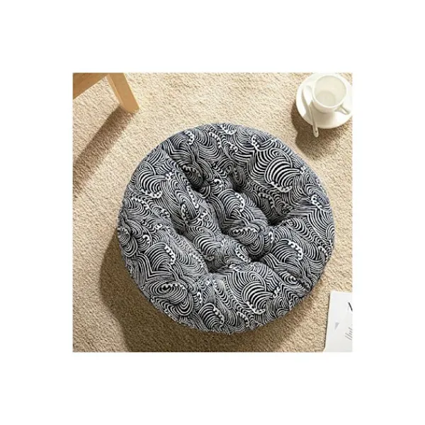 Sittsäckar>Rund kudde stol kudde sits Tatami restaurang soffa ryggstöd pall förtjockad golvkudde bomull linne 50X50cm