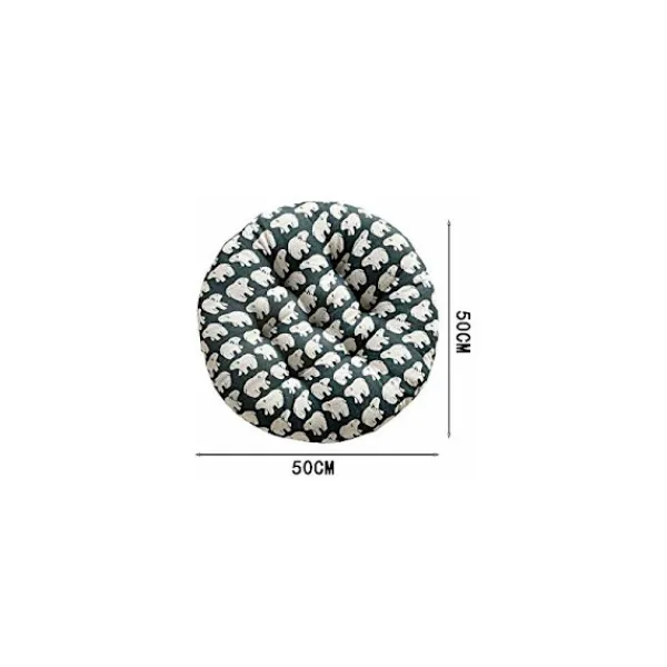 Sittsäckar>Rund kudde stol kudde sits Tatami restaurang soffa ryggstöd pall förtjockad golvkudde bomull linne 50X50cm