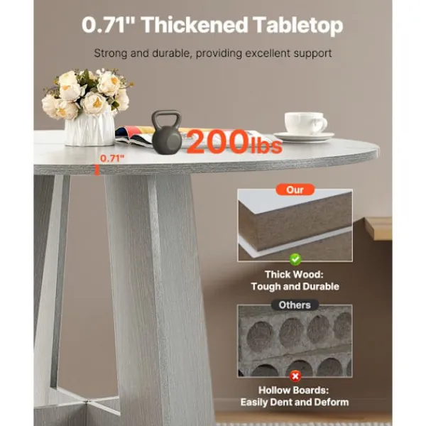 DUOKU Matbord>Rund Matbord - - 120 cm - Trä - 4 Platser - Rustik Cirkulärt Möbler