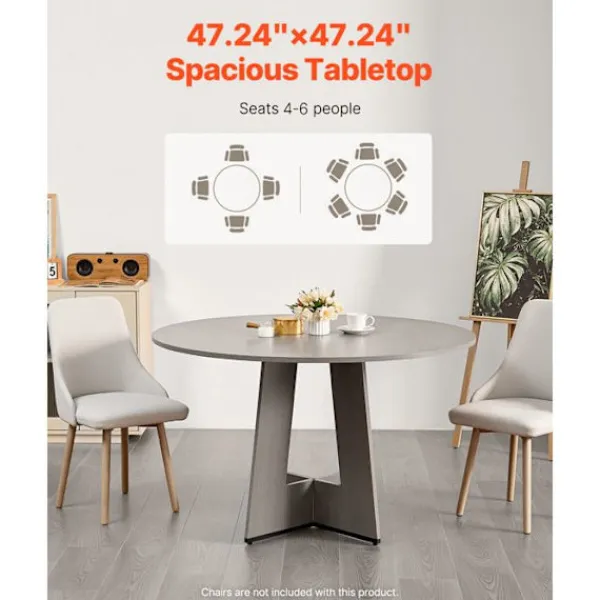 DUOKU Matbord>Rund Matbord - - 120 cm - Trä - 4 Platser - Rustik Cirkulärt Möbler
