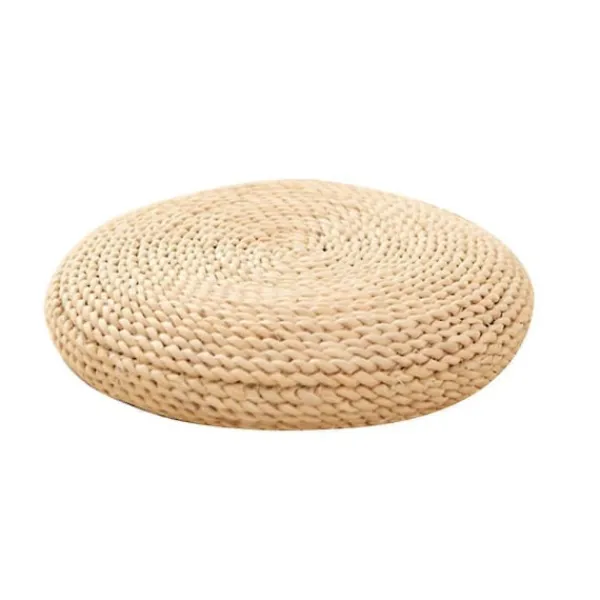 FMYSJ Sittpuffar>Rund Naturlig Pouf Vävning Kudde Fyll Silke Tråd Kudde Mjuk Yoga Stol Säte Matta Fönster Pad (B (FMY)