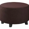 Sittpuffar>Rund Ottoman Överdrag Jacquard Stretch Puff Överdrag, Fotpall Överdrag Möbelskydd Pall Överdrag med Elastisk Botten Halkfri, LITEN