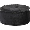 vidaXL Sittpuffar>Rund sammetspuff 40x20 cm antracit