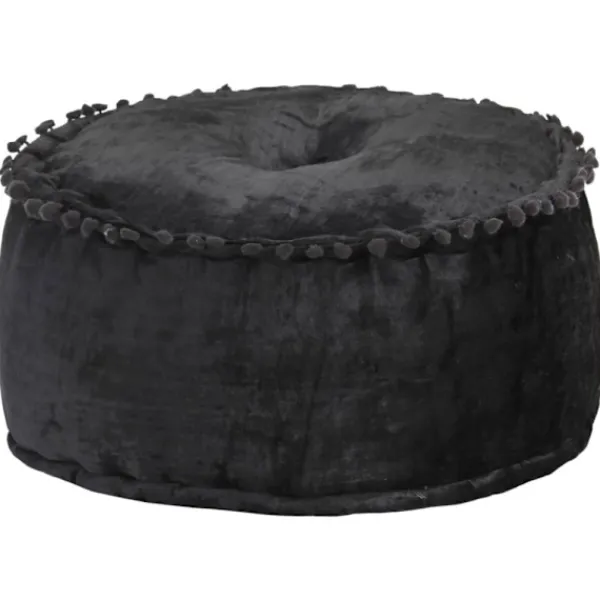 vidaXL Sittpuffar>Rund sammetspuff 40x20 cm antracit