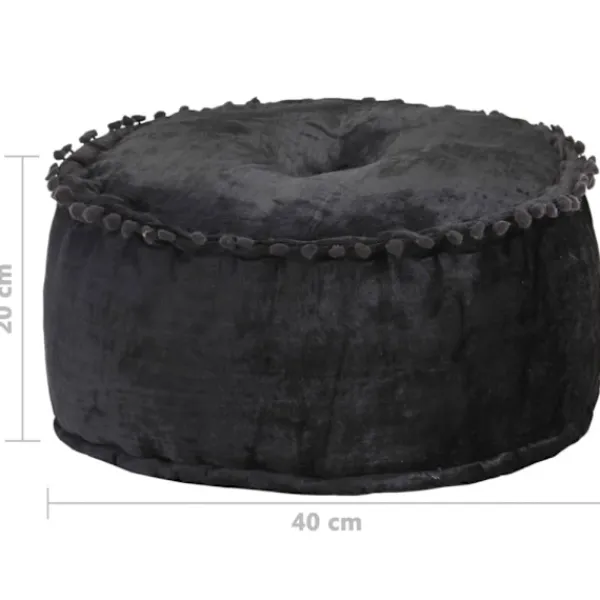 vidaXL Sittpuffar>Rund sammetspuff 40x20 cm antracit