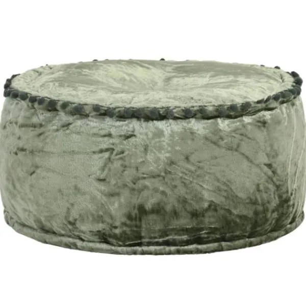 vidaXL Sittpuffar>Rund sammetspuff 40x20 cm grön