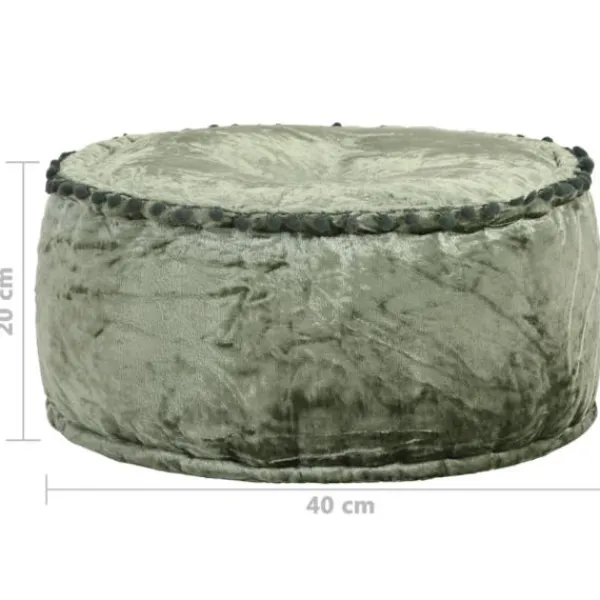 vidaXL Sittpuffar>Rund sammetspuff 40x20 cm grön