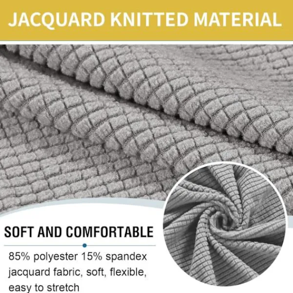 OCEAN Sittpuffar>Rund stretch jacquardöverdrag (khaki, stor), fotpallöverdrag, sto
