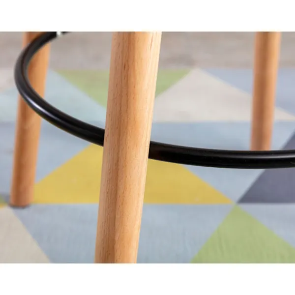 BellaFurn Småbord>Rundt stående bord - loft säng - bok trä, stabil och robust design | Färg: Svart | Klädfärg: Naturen