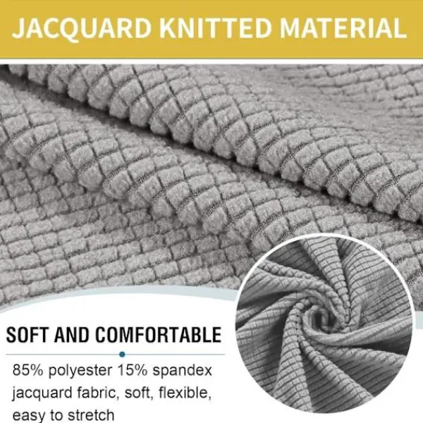 Sittpuffar>Runt stretch jacquardöverdrag (khaki, stor), fotpallöverdrag, stol,A
