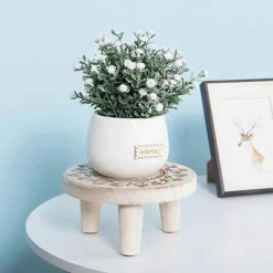 Pallar>Rustik Mini Träpall - Dekorativ Blomkrukshållare för Inomhus-/Utomhusbruk