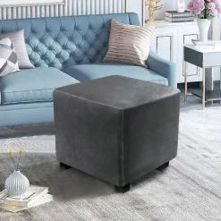 Sittpuffar>Sammet Pallöverdrag Rektangel för Vardagsrum, Stretch Överdrag för Pall, Elastiskt Pallöverdrag, 100*100*45cm