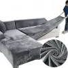 Soffor>Sammet Plysch L-formad Sofföverdrag för Vardagsrum Elastisk Sofföverdrag Schäslong Hörn Stretch Sofföverdrag