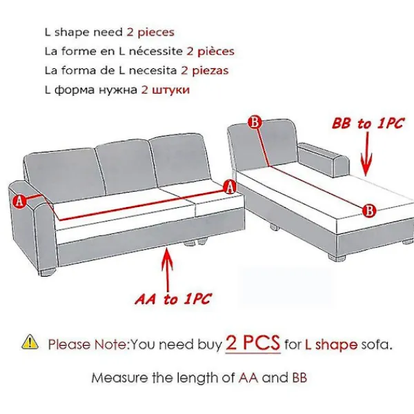 Soffor>Sammet Plysch L-formad Sofföverdrag för Vardagsrum Elastisk Sofföverdrag Schäslong Hörn Stretch Sofföverdrag