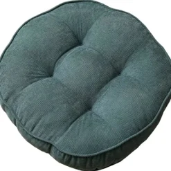 Sittpuffar>Sammet Rund Stol Kudde Stor Solid Puff Tuftad Tjock Meditation Kudde Tatami Golv Stol Kudde, 22x22 Tum, Mörkgrön