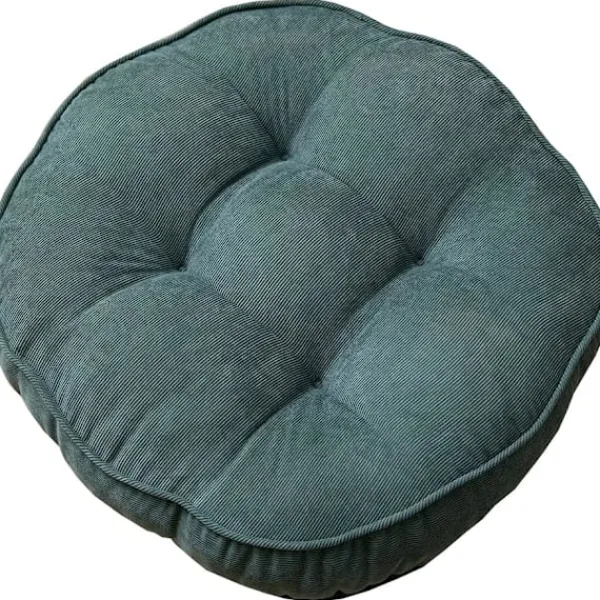 Sittpuffar>Sammet Rund Stol Kudde Stor Solid Puff Tuftad Tjock Meditation Kudde Tatami Golv Stol Kudde, 22x22 Tum, Mörkgrön