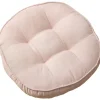 Sittpuffar>Sammet Rund Stol Kudde Stor Solid Puff Tuftad Tjock Meditation Kudde Tatami Golv Stol Kudde, 22x22 Tum, Rosa