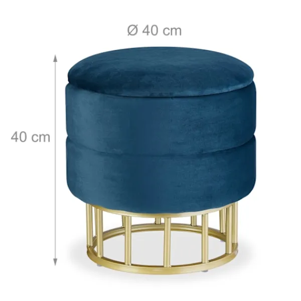 Northix Sittpuffar>Sammetspuff med förvaringsutrymme