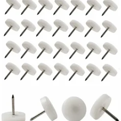 Stolar>Sats med 50 plastspikfötter för stolar, möbler, bord - Triomphe, diameter 20 mm - rund - färg vit