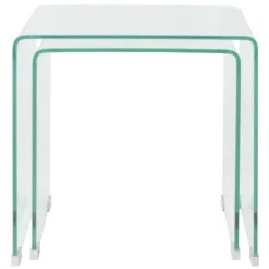 vidaXL Småbord>Satsbord 2 st bord härdat klarglas