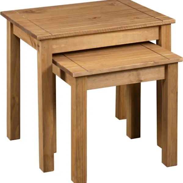 vidaXL Småbord>Satsbord 2 st massiv furu panama