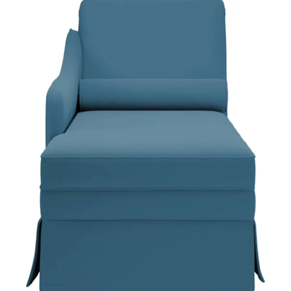 vidaXL Fåtöljer>Schäslong med bolster och höger armstöd blå sammet