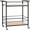 Northio Köksö>Serveringsvagn Köksvagn Med 2 Nivåer, Handtag, Hjul Med Broms, Skyddsräcken, Lastkapacitet 60 Kg, 82X40X75 Cm