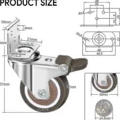 Stolar>Set med 4 50 mm Svängbara Hjul, 100 kg Möbelhjul, L-RY