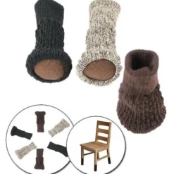 Stolar>Set med 6 (24 stycken) bords-/stolsbensstrumpor och möbelbensöverdrag/dynor mörkbruna