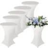ECLshop Matbord>Set med 5 bordsduksöverdrag för höga barbord (Vit, 80×110cm)