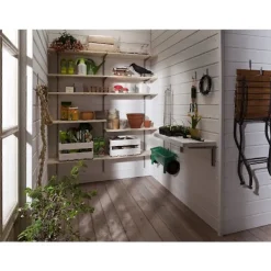 Hyllor>Set med 2 hyllkonsoler för ställ 1 rad vit 23 cm