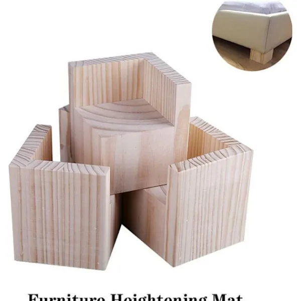Sängar>Set med 4 Möbelhöjare, Trä Möbelhöjare, Kontorsbäddhöjare Möbellyftfötter Fötter Upp för Säng Bord Bords (Storlek: 5x5x10cm)-