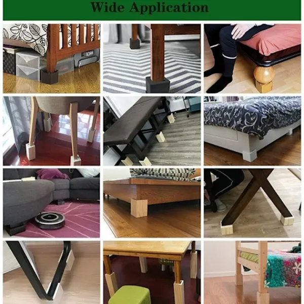 Sängar>Set med 4 Möbelhöjare, Trä Möbelhöjare, Kontorsbäddhöjare Möbellyftfötter Fötter Upp för Säng Bord Bords (Storlek: 5x5x10cm)-