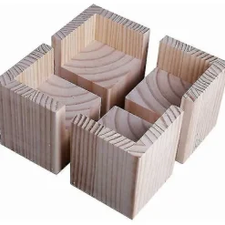 Balkongmöbler>Set med 4 Möbelhöjare, Trämöbelhöjare, Sänghöjare, Bordshöjare, Möbelbenslyftfötter för Sängbord (Storlek: 5x5x5cm)