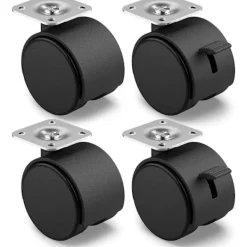 Stolar>Set med 4 möbelhjul 40 mm - Transporthjul med broms upp till 25 kg per hjul - Snurrhjul för inomhusmöbler