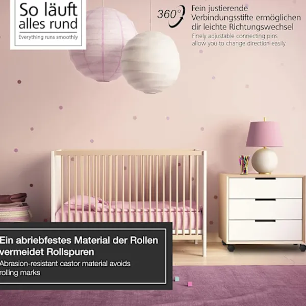 Stolar>Set med 4 möbelhjul 40 mm - Transporthjul med broms upp till 25 kg per hjul - Snurrhjul för inomhusmöbler
