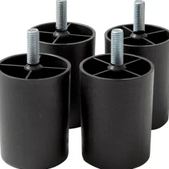 Soffor>Set med 4 Plastfötter för Soffor och Möbler - Höjd 80 mm - Svarta Platinumfötter - Svart Färg - Höjd 8 cm